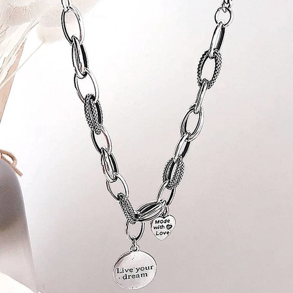 Sterling Silver Live Your Dream Minimalist Necklace - Picture 5 of 5